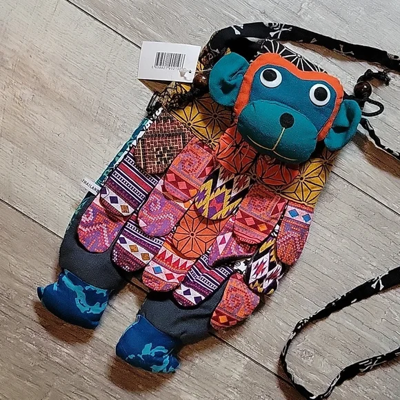 Monkey Drawstring Backpack Purse - Picture 5 of 16